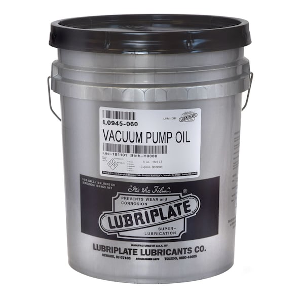 Lubriplate Vac. Pump Oil, 5 Gal Pail, Iso-100 Fluid For Vacuum Pumps L0945-060 - main